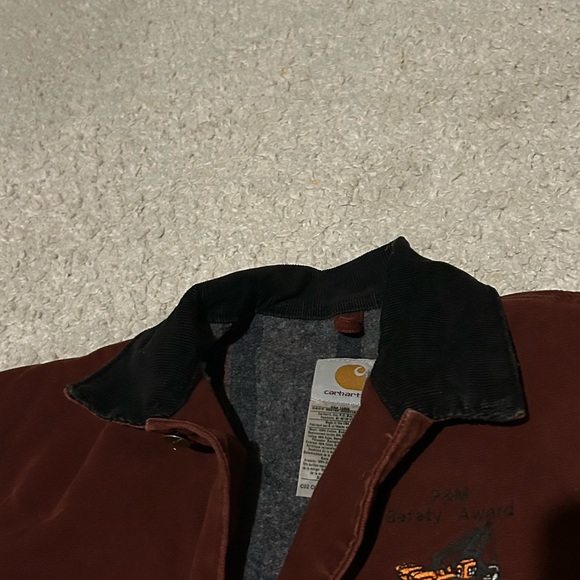 Carhartt chore coat blanket lined size medium CO2 CLY burgundy vintage - Picture 8 of 9